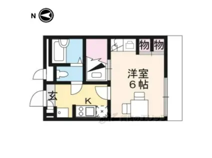 レオパレスびわこローズタウン(1K/2階)の間取り写真