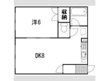 ハイツMANSO・I(1DK/3階)の間取り写真