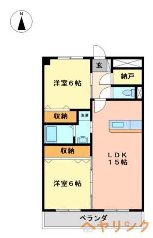バンクーバー1100(2SLDK/3階)の間取り写真