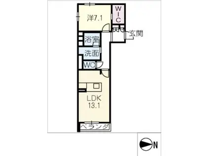 ベレオ花の木(1LDK/4階)の間取り写真