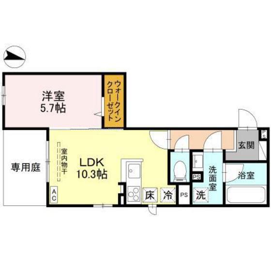 ドエル25(1LDK/2階)の間取り写真
