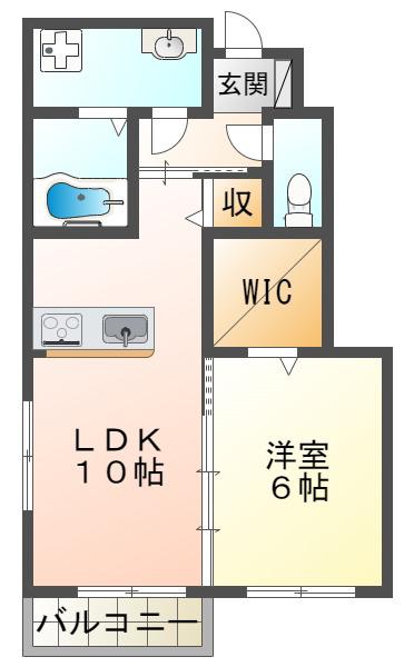 フォンターナ府内(1LDK/1階)の間取り写真