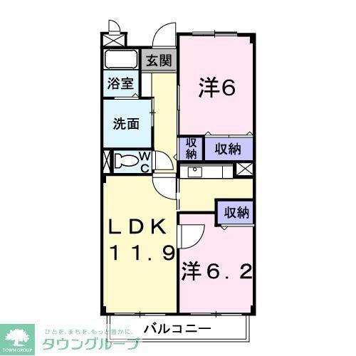 ドルチェ小金原(2LDK/3階)の間取り写真