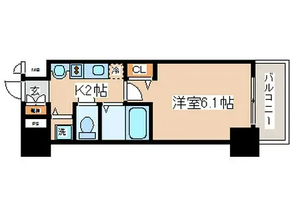 ララプレイス三宮東アスヴェル(1K/9階)の間取り写真