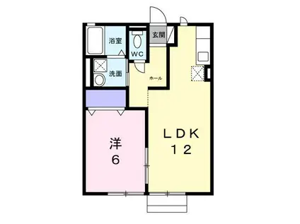 フルールほしの(1LDK/1階)の間取り写真