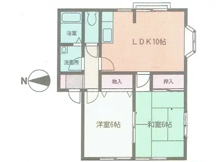 ウインデア(2LDK/1階)の間取り写真