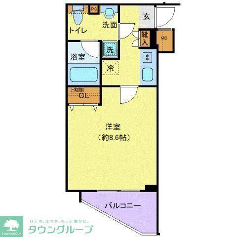 プレール・ドゥーク高井戸(1K/2階)の間取り写真