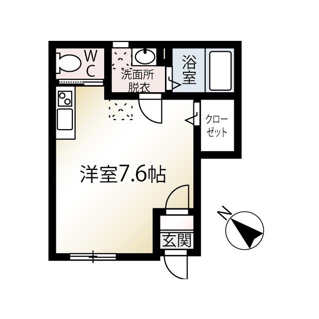 MQUARTO若葉II(ワンルーム/1階)の間取り写真