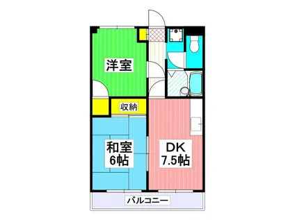 プレジオ坂本(2DK/1階)の間取り写真