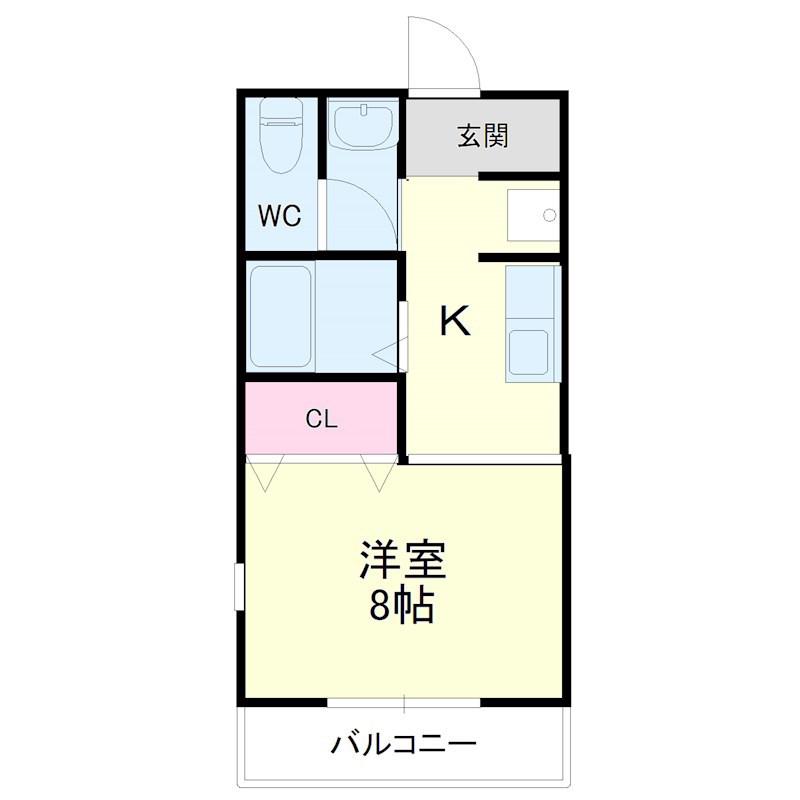 エスパシオ(1K/2階)の間取り写真