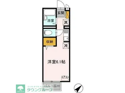 クレストA(ワンルーム/2階)の間取り写真