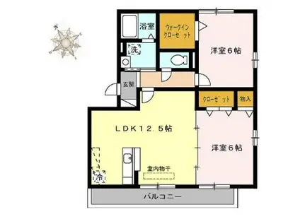 サニーコート(2LDK/3階)の間取り写真