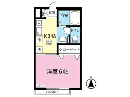 クレール 目黒(1K/1階)の間取り写真