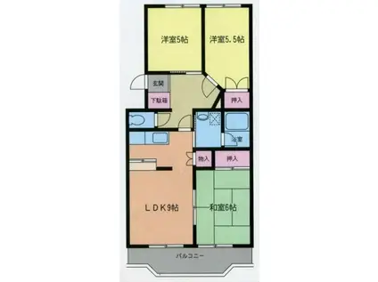 グランデージ大宮(3LDK/3階)の間取り写真