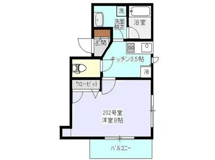 LIVELL(1K/2階)の間取り写真