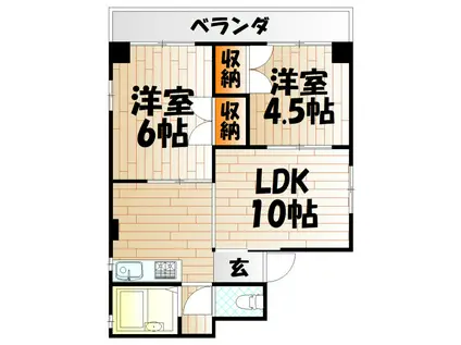 第一興産若戸ビル(3DK/3階)の間取り写真