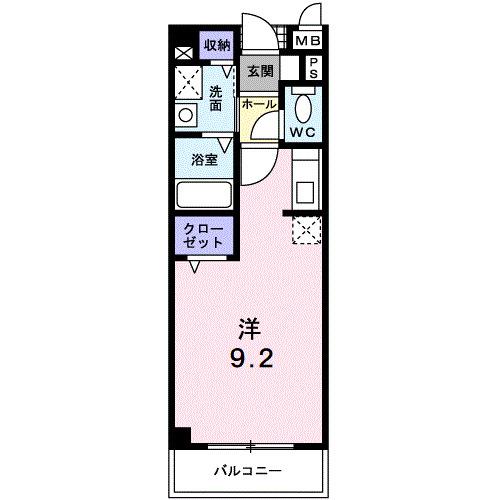 レールサイド木村(ワンルーム/2階)の間取り写真