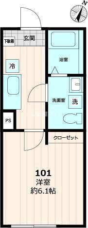 AXIS HANNO(1K/3階)の間取り写真
