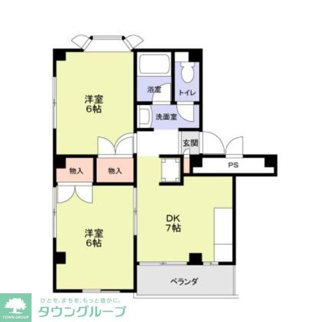 シェモア87(2DK/2階)の間取り写真