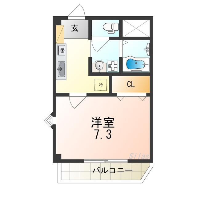 ビアンフェ(1K/3階)の間取り写真