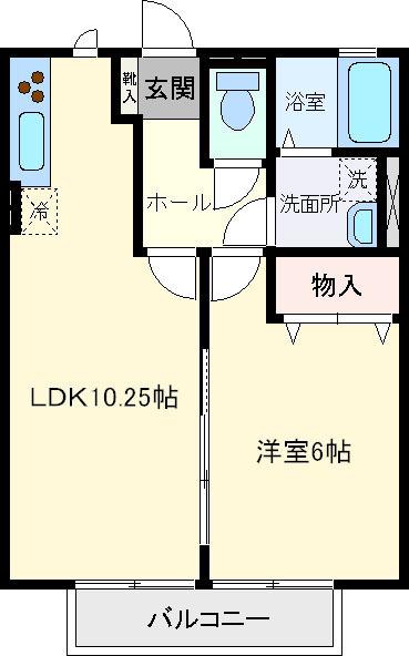 シティハイム スカイ(1LDK/1階)の間取り写真