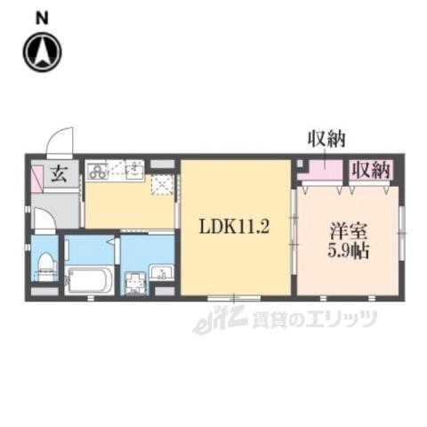 LATORRANCE2(1LDK/1階)の間取り写真