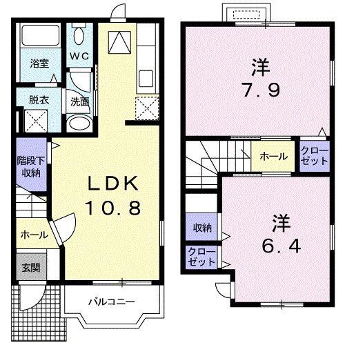 ブライトローレル(2LDK/1階)の間取り写真