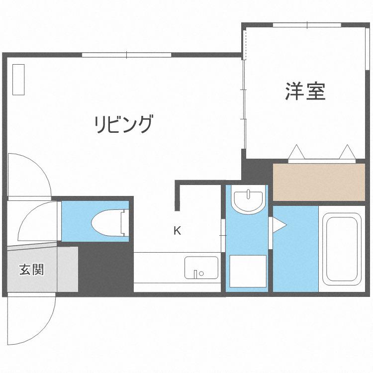 FーHOUSE発寒(1LDK/4階)の間取り写真