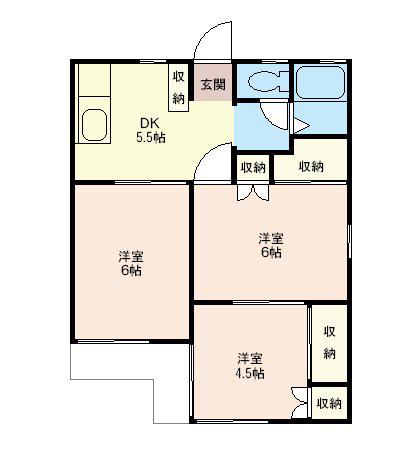 メゾンドール新井B棟(3K/1階)の間取り写真
