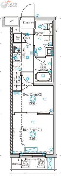 ラフィスタ練馬春日町(2K/2階)の間取り写真