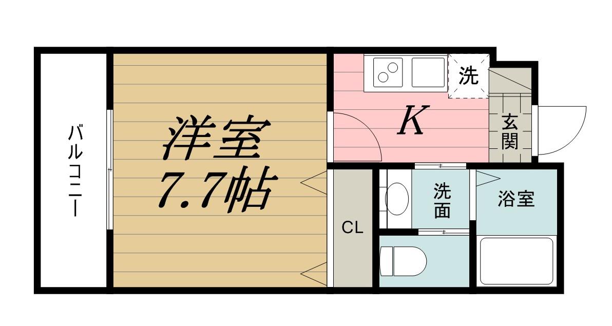AQUE5(1K/2階)の間取り写真