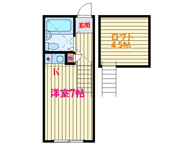 ドミール栄(ワンルーム/1階)の間取り写真