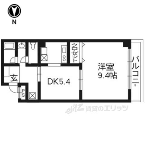アビタシオン伏見(1DK/3階)の間取り写真