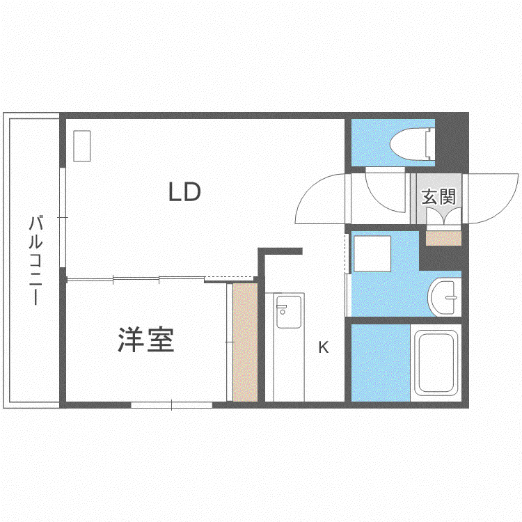 エスプランドル(1LDK/2階)の間取り写真