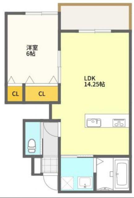 COCO LIFE(1LDK/1階)の間取り写真