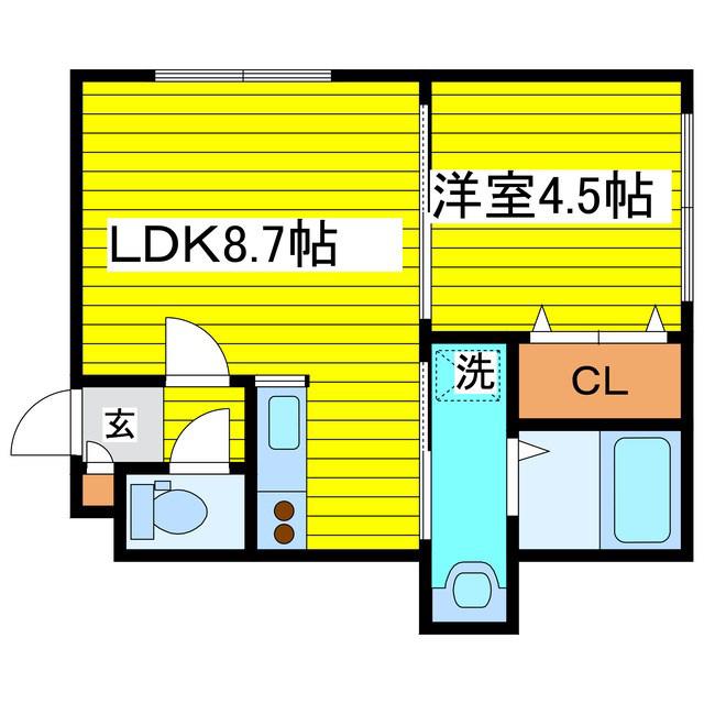SMANIA(1LDK/4階)の間取り写真