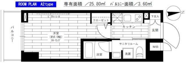 ステージグランデ上野松が谷(1K/5階)の間取り写真