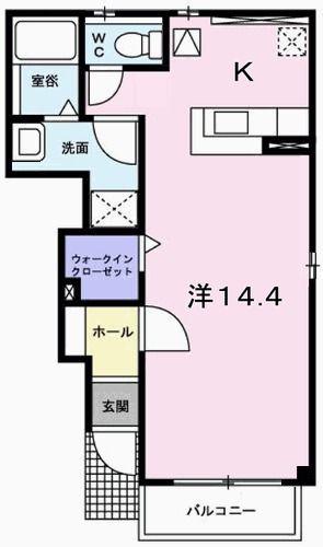 グレートリバー・Y(1K/1階)の間取り写真
