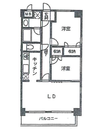 FOREST RIVER AVE(2LDK/2階)の間取り写真