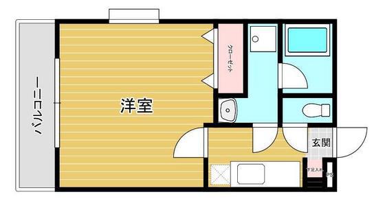 東古松S-1ビル(1K/1階)の間取り写真