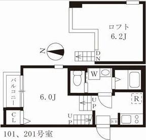 クレーシェレ瑞穂(1K/1階)の間取り写真