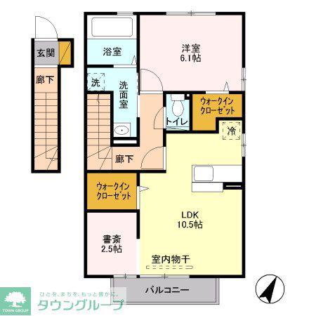 ルナガーデン(1LDK/2階)の間取り写真