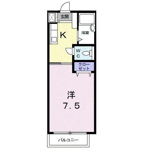 宮の前AP(1K/1階)の間取り写真