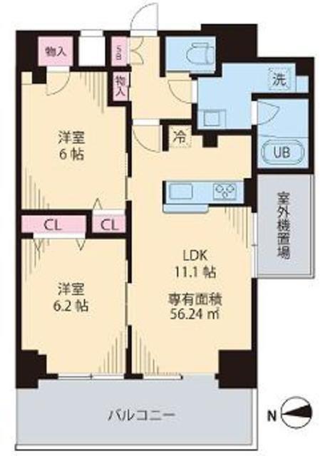 SWEET HILLSお花茶屋(2LDK/11階)の間取り写真