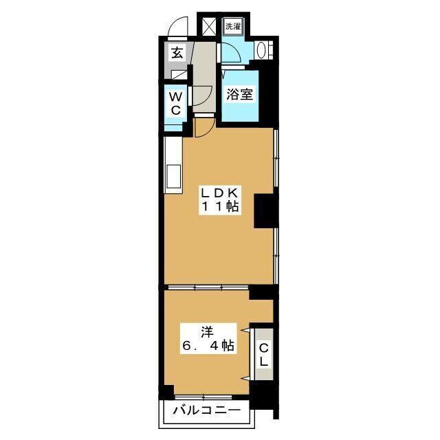 グリシーヌ(1LDK/7階)の間取り写真