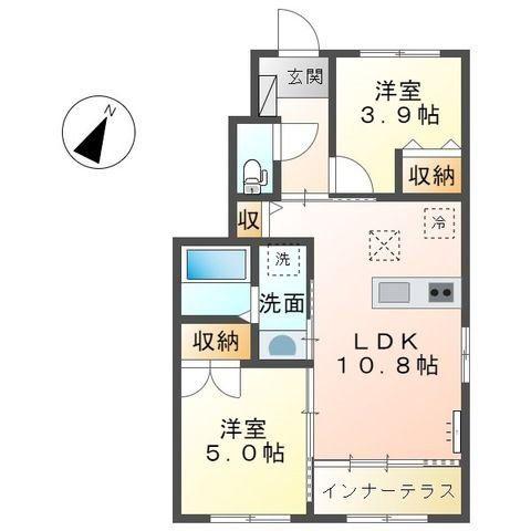 BREEZE(2LDK/1階)の間取り写真