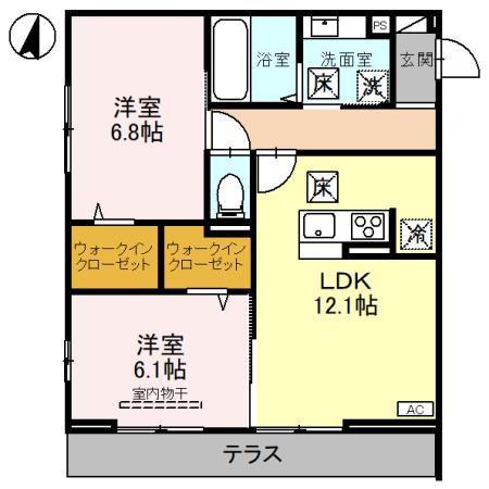 レジェーロII(2LDK/1階)の間取り写真