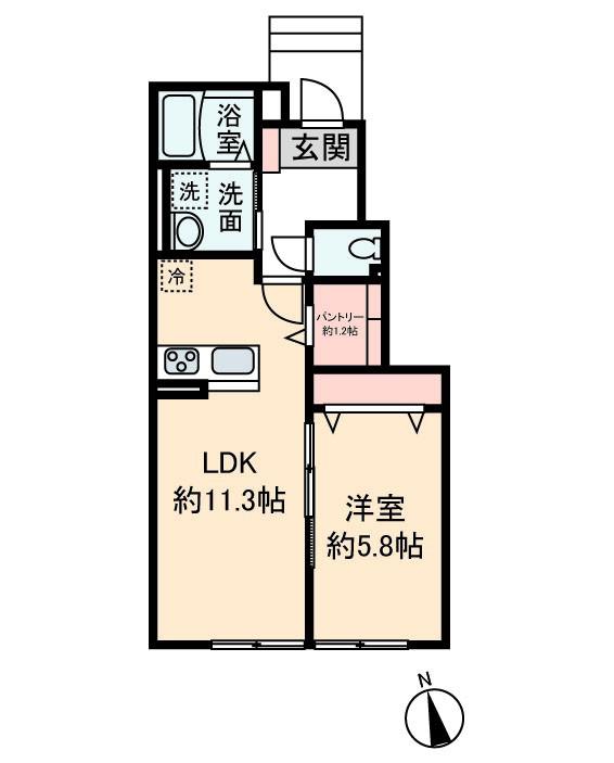 STORIA 川口本町(1LDK/1階)の間取り写真