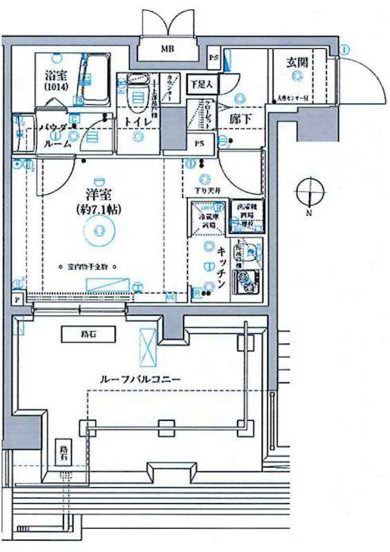 グランヴァン深川木場(1K/8階)の間取り写真