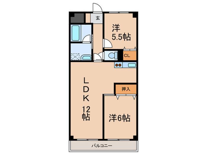 NDハイム8(2LDK/2階)の間取り写真